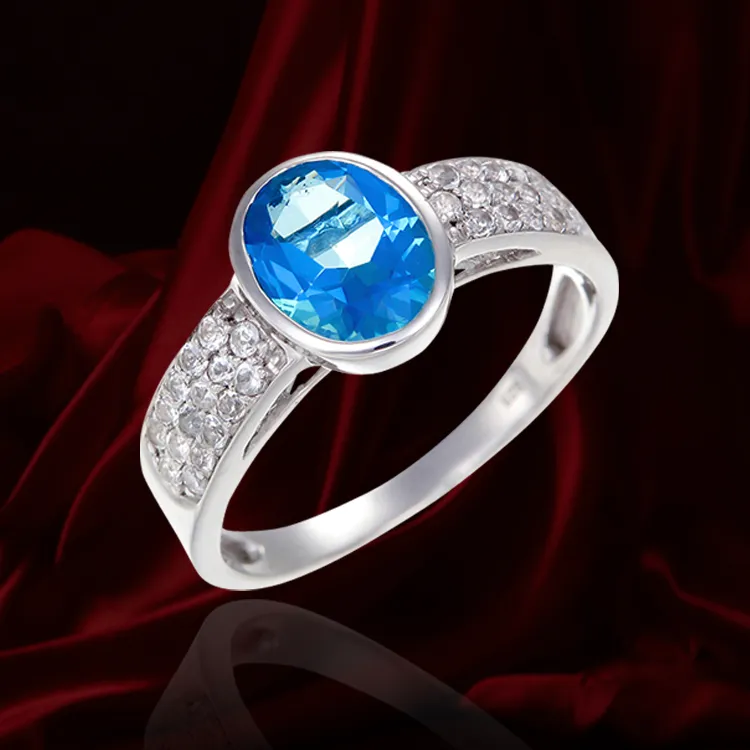 Classic Passion Topaz and Natural White Topaz Ring