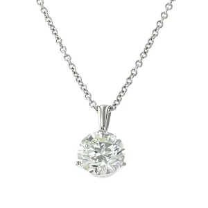 Classic Three-Prong Solitaire Diamond Pendant