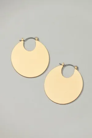 Clean metal disk earrings