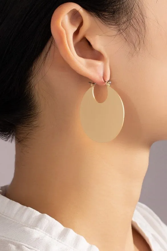 Clean metal disk earrings