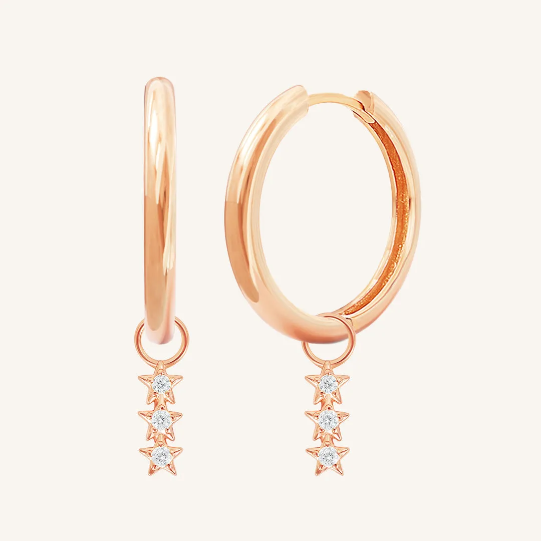 Constellation Charm Hoops