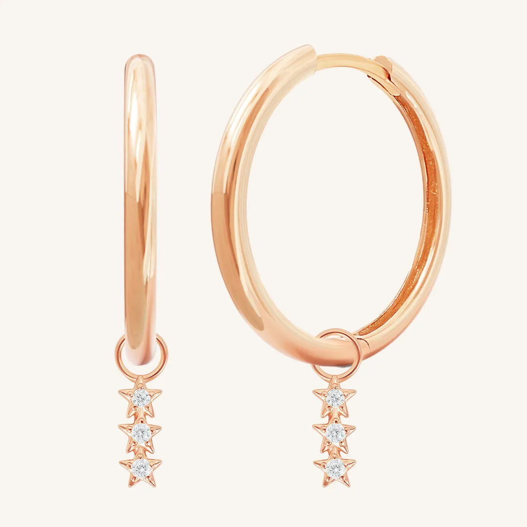 Constellation Charm Hoops