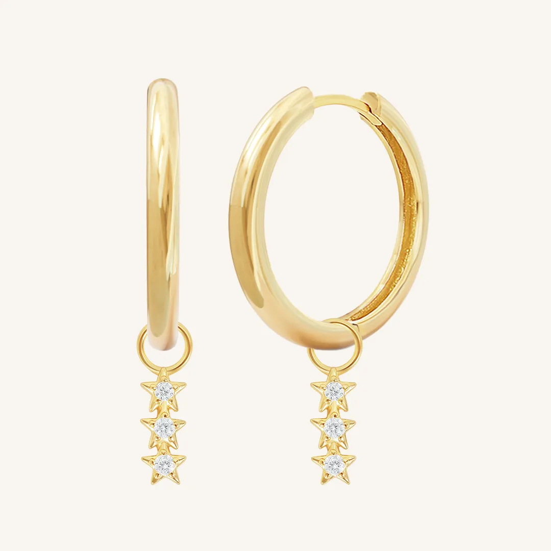 Constellation Charm Hoops