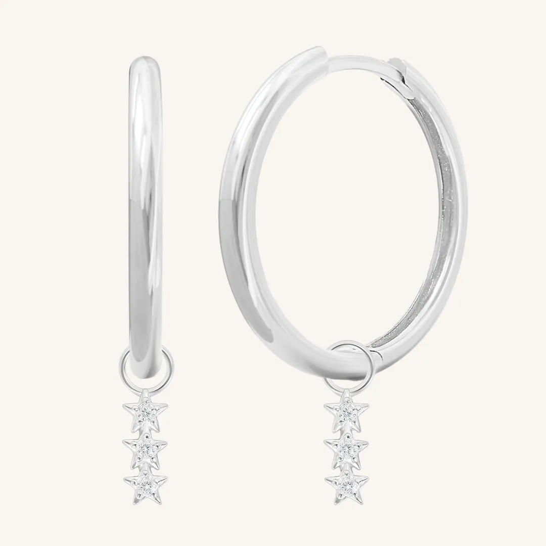 Constellation Charm Hoops