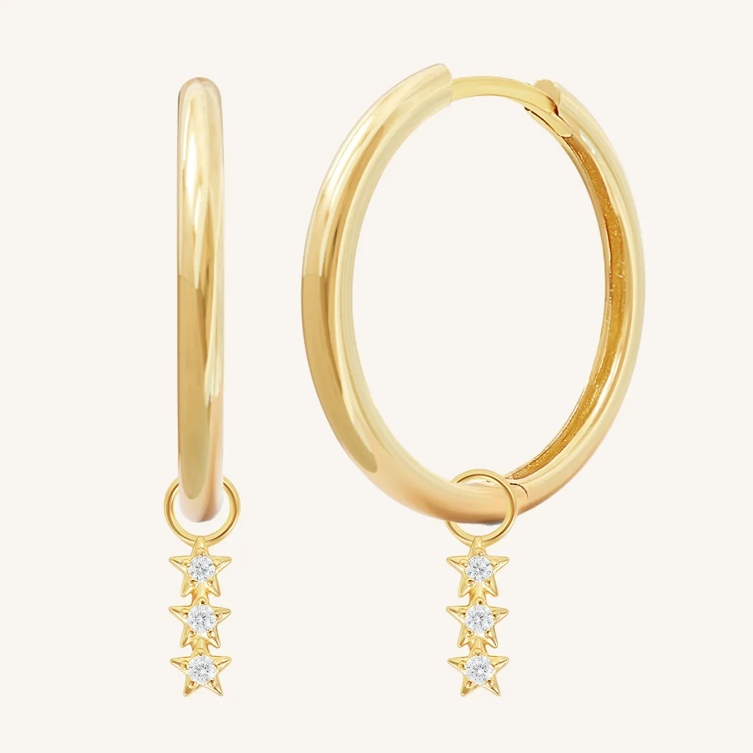 Constellation Charm Hoops