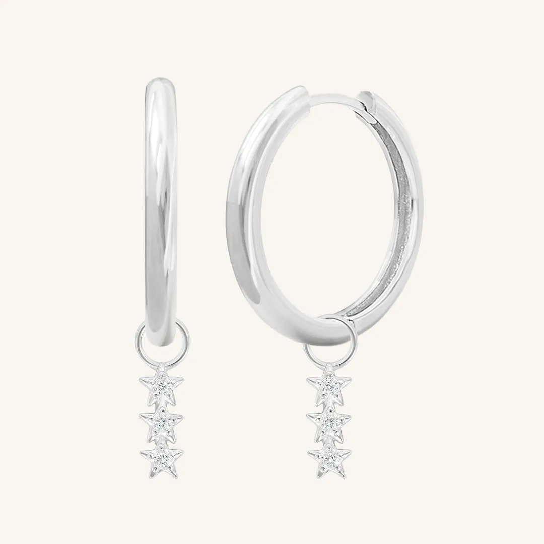 Constellation Charm Hoops