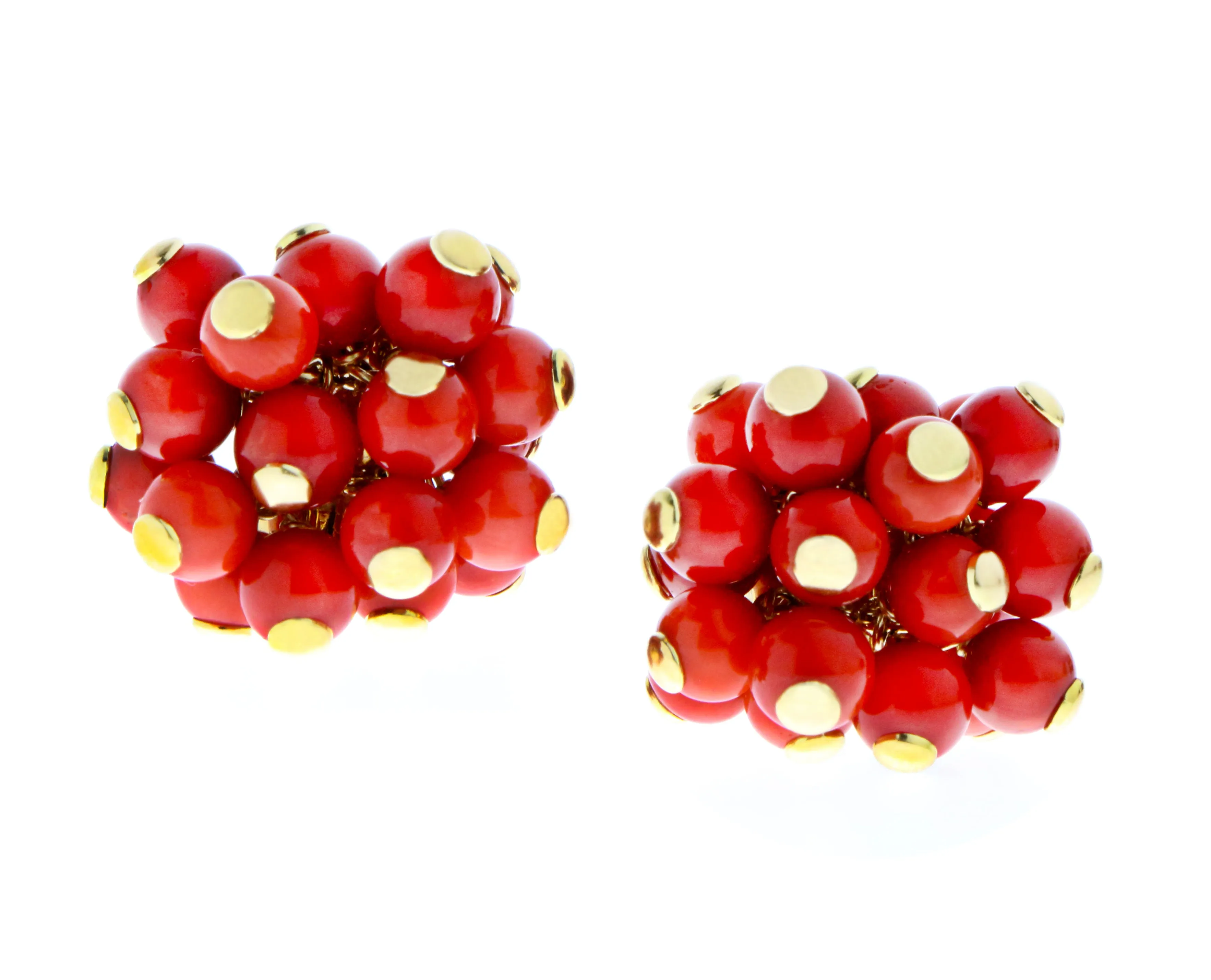 Coral & onyx earrings