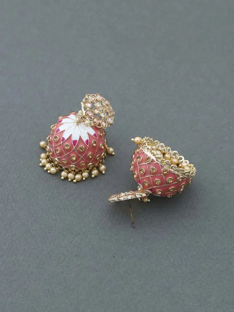 Coral Shipra Jhumkis
