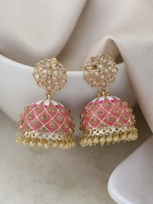 Coral Shipra Jhumkis