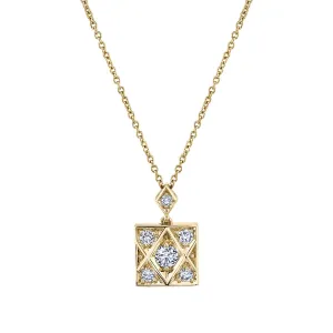 Criss Cross Square Pendant Necklace