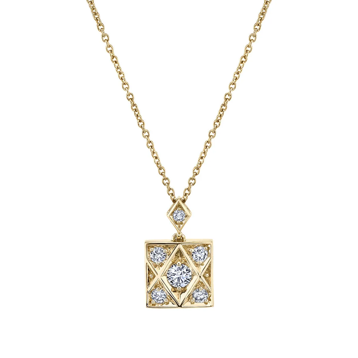 Criss Cross Square Pendant Necklace