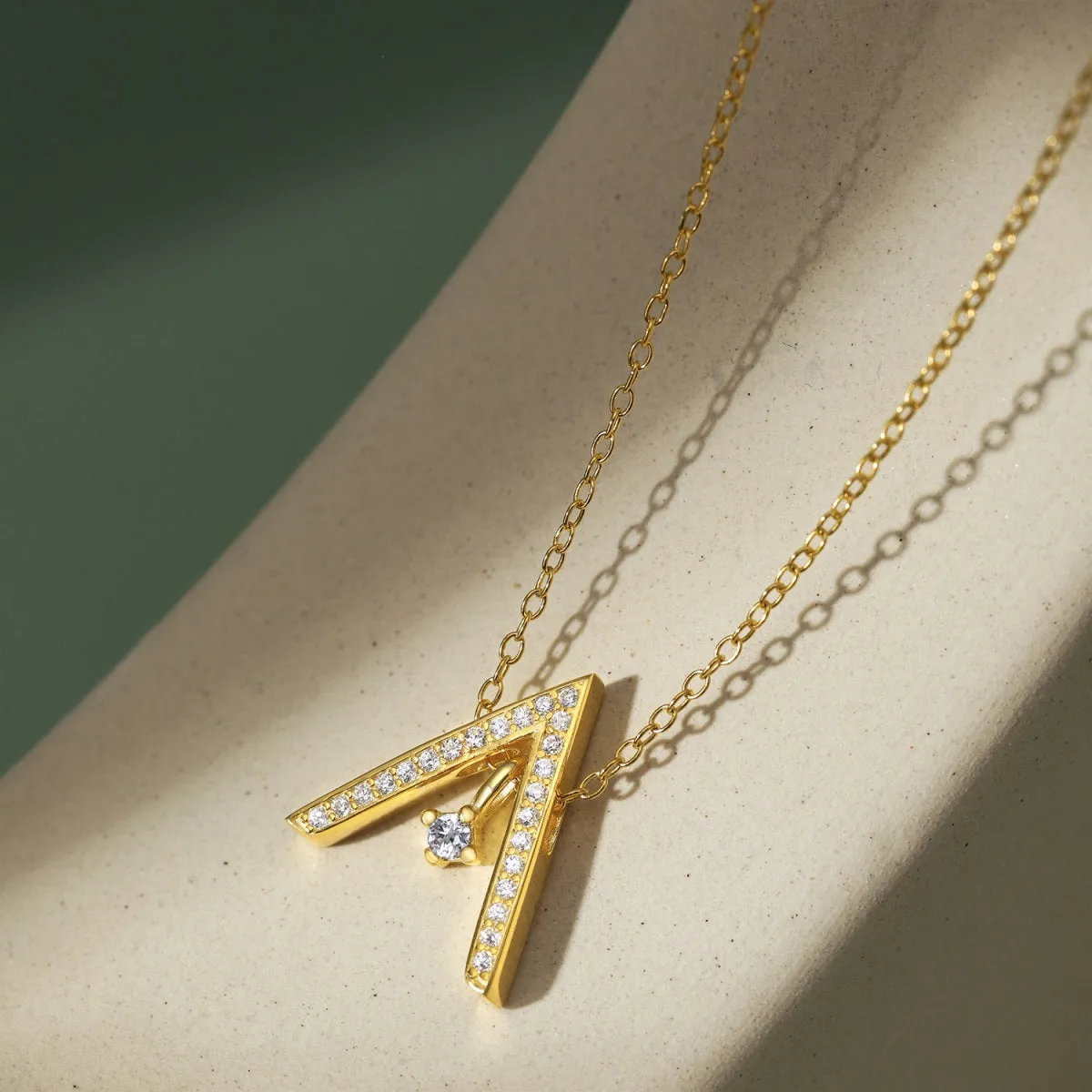 Crystal Triangle Pendant Geometric Necklace