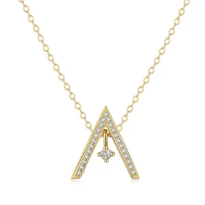 Crystal Triangle Pendant Geometric Necklace