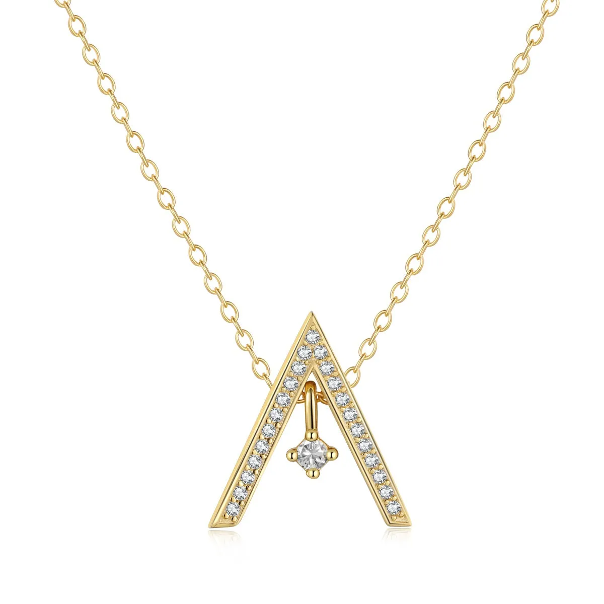 Crystal Triangle Pendant Geometric Necklace