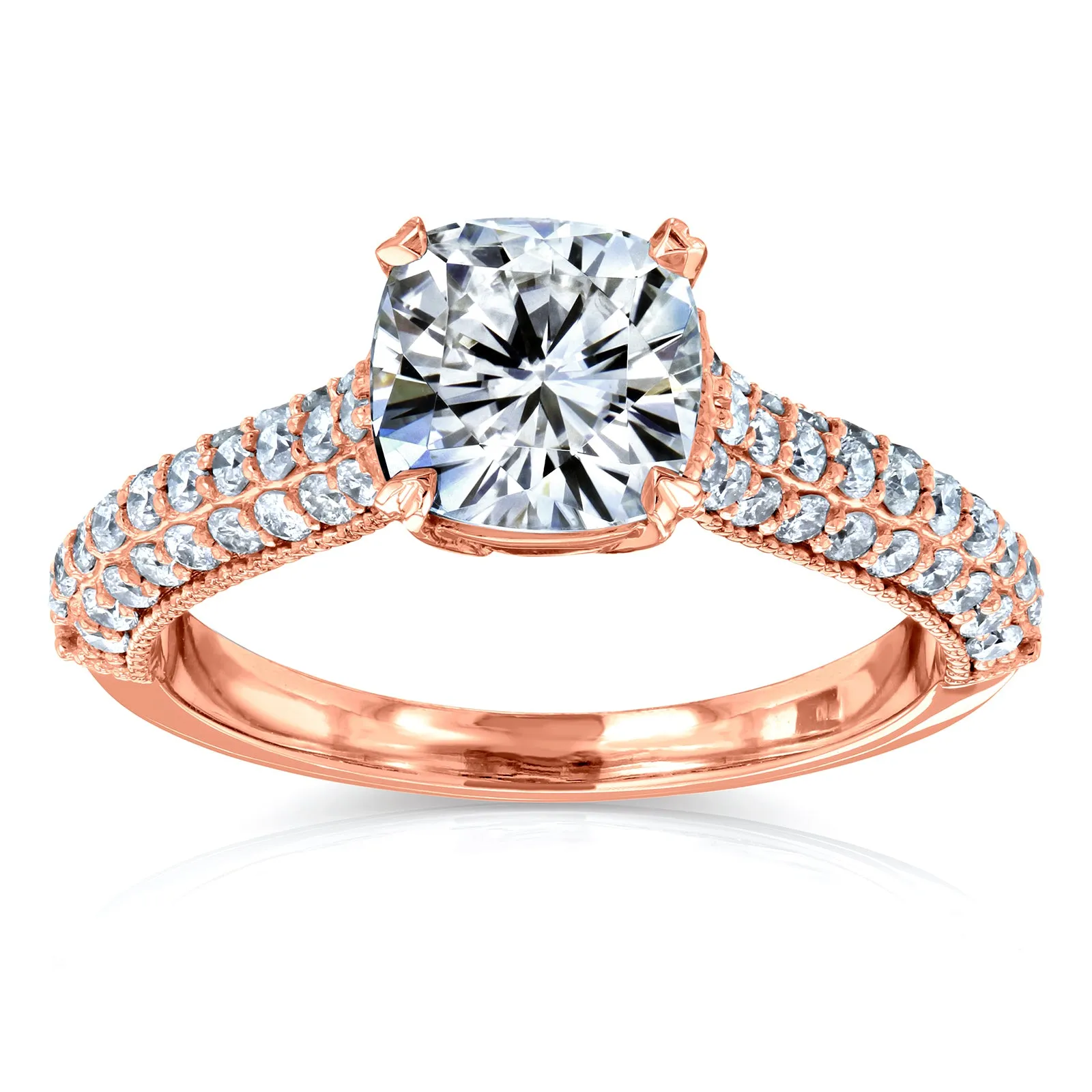Cushion Moissanite & Micro-Prong Diamonds