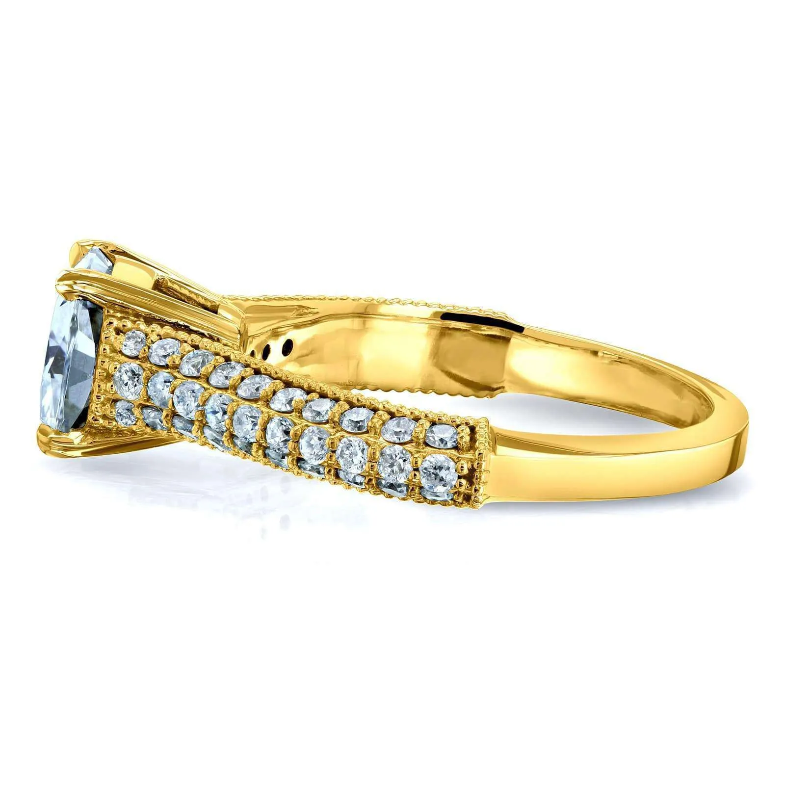 Cushion Moissanite & Micro-Prong Diamonds
