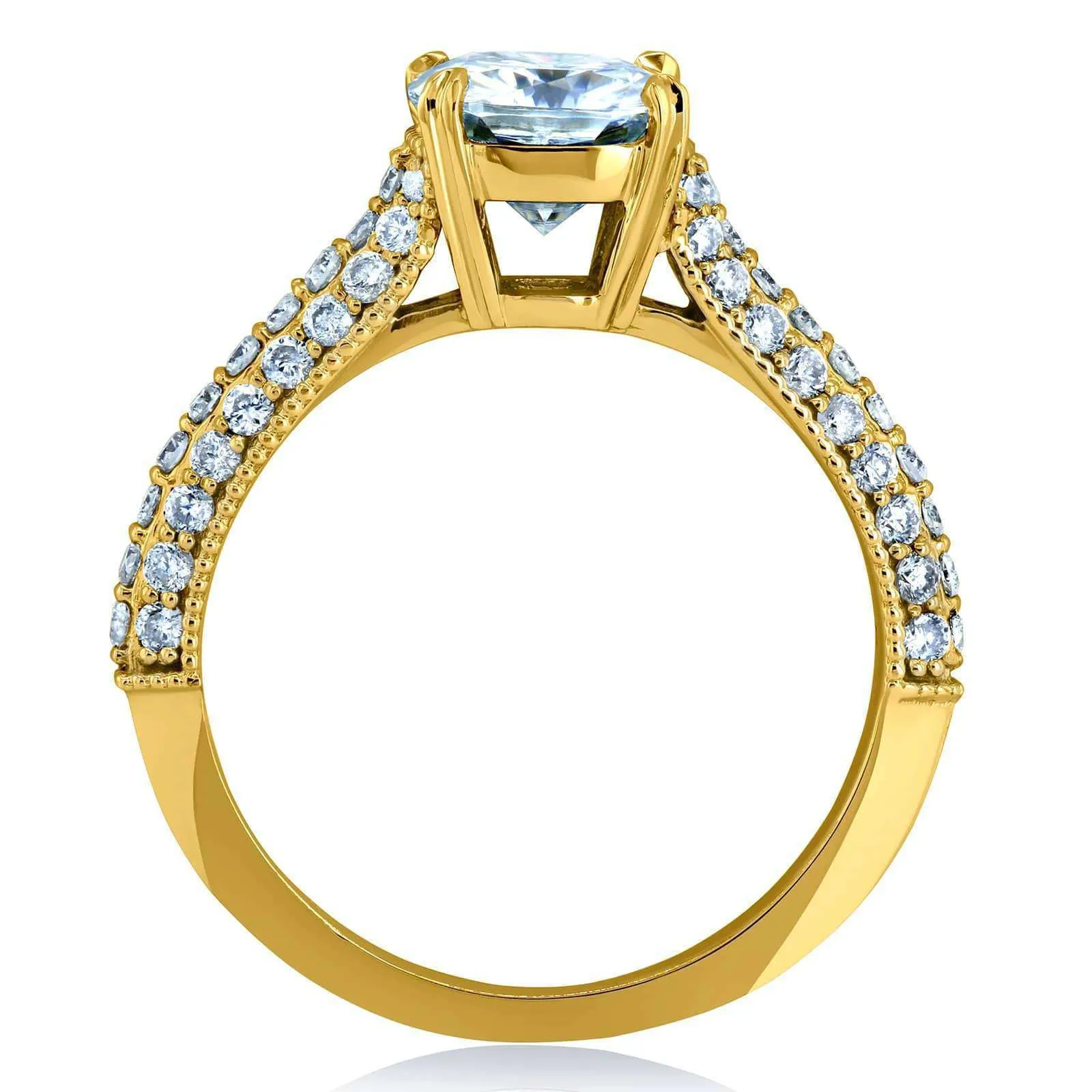 Cushion Moissanite & Micro-Prong Diamonds