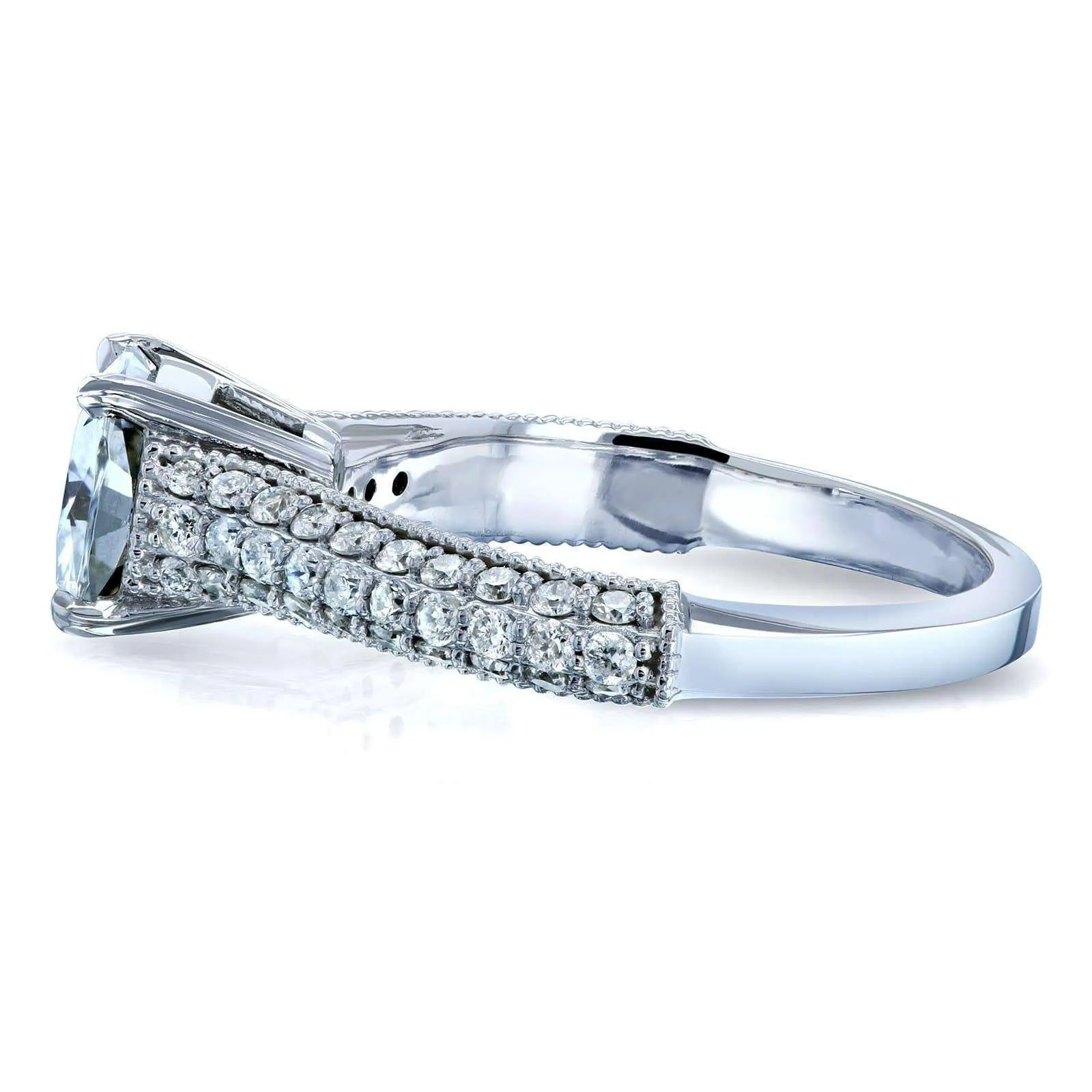 Cushion Moissanite & Micro-Prong Diamonds