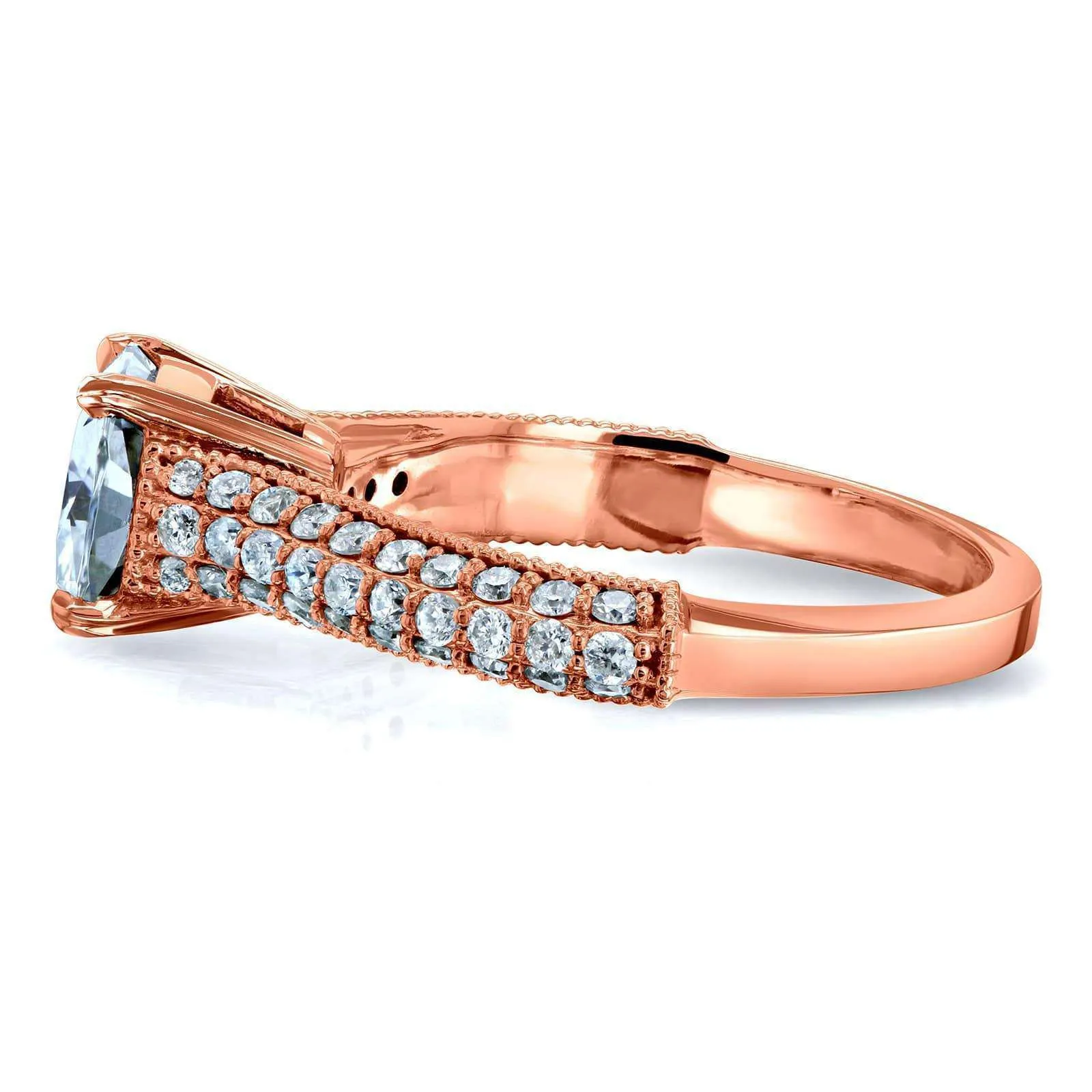 Cushion Moissanite & Micro-Prong Diamonds