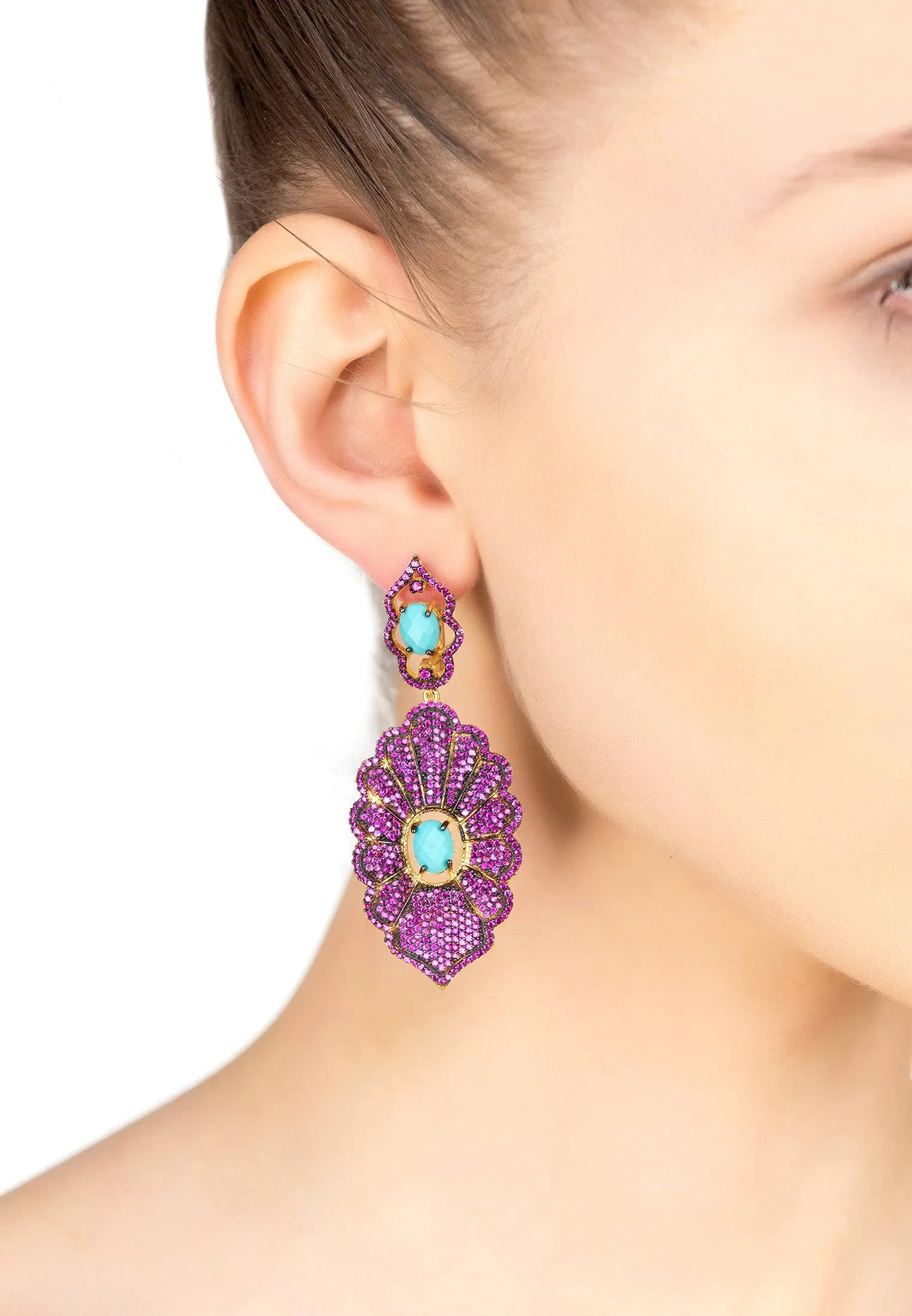 Danbury Earrings Ruby Turquoise