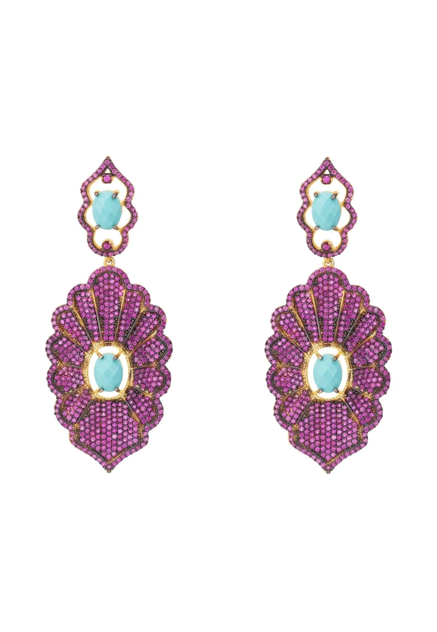 Danbury Earrings Ruby Turquoise