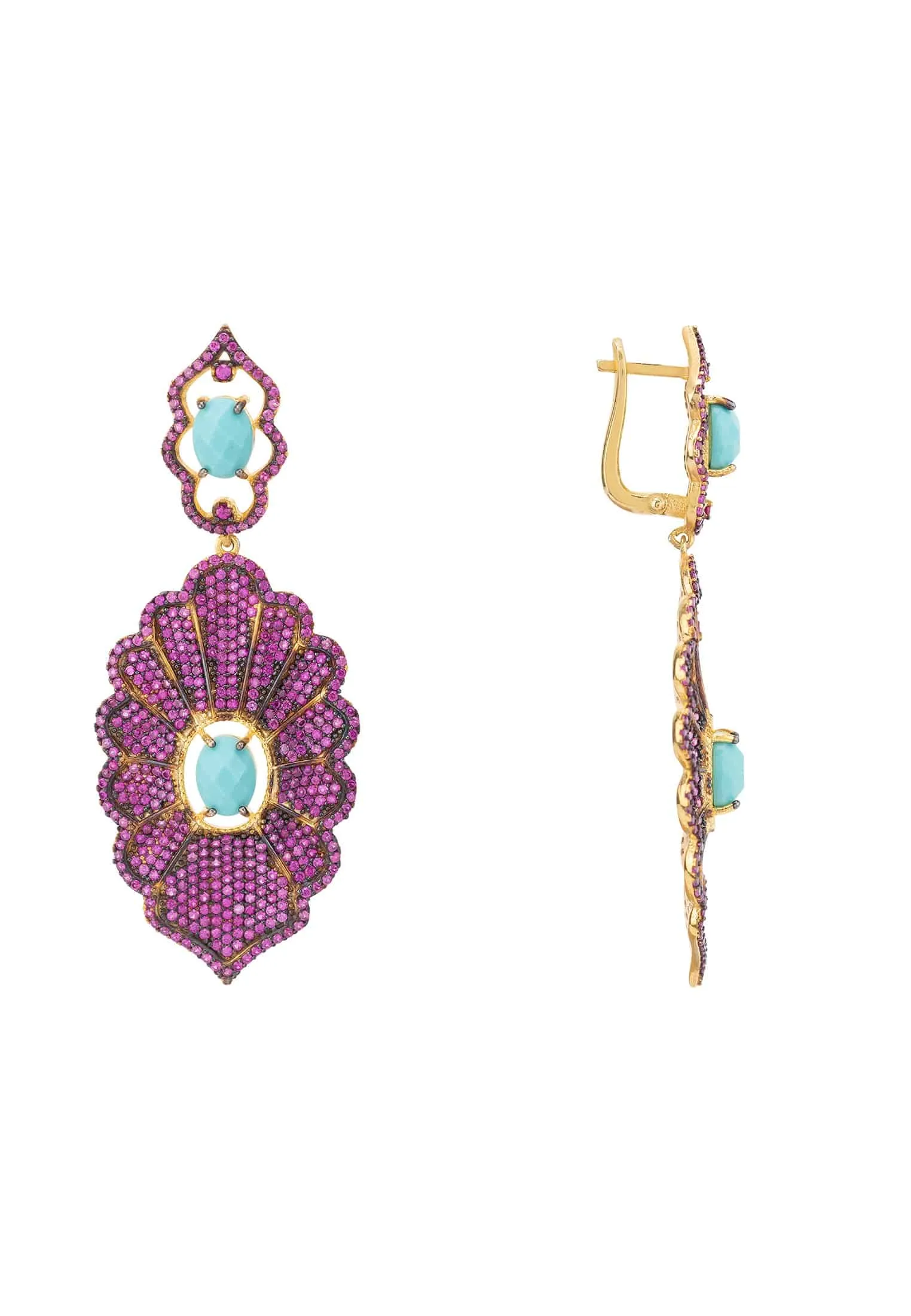 Danbury Earrings Ruby Turquoise