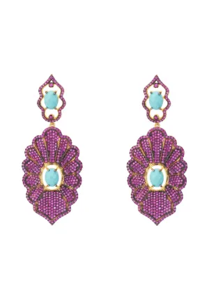 Danbury Earrings Ruby Turquoise