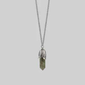 DEATH BLOOM. Labradorite Gemstone Necklace - Silver
