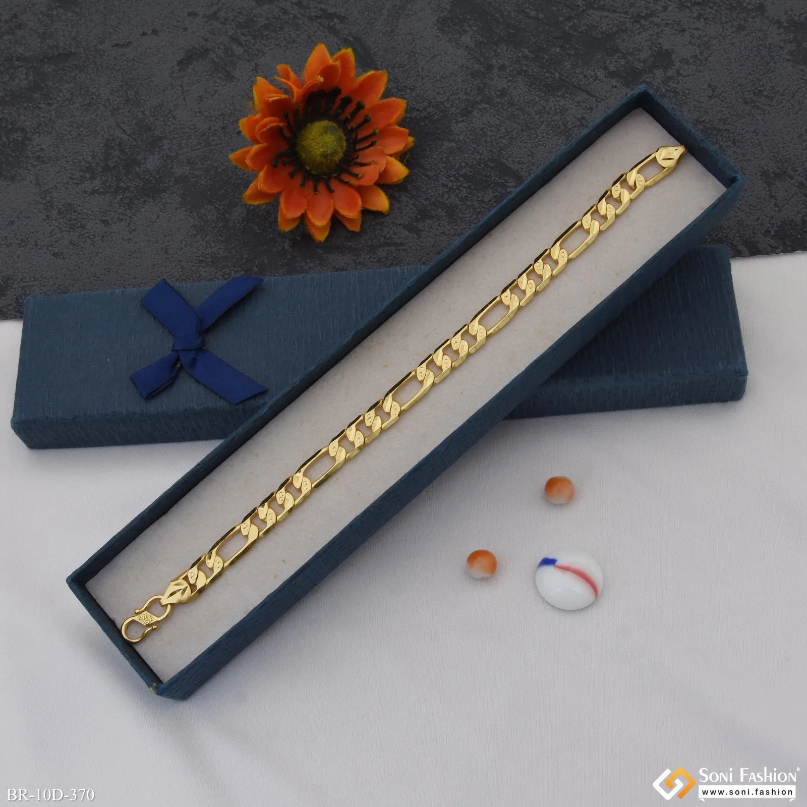 Delicate Design Gold Plated Sachin Bracelet for Men - Style D370