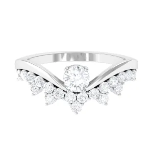 Designer Moissanite Curved Engagement Ring