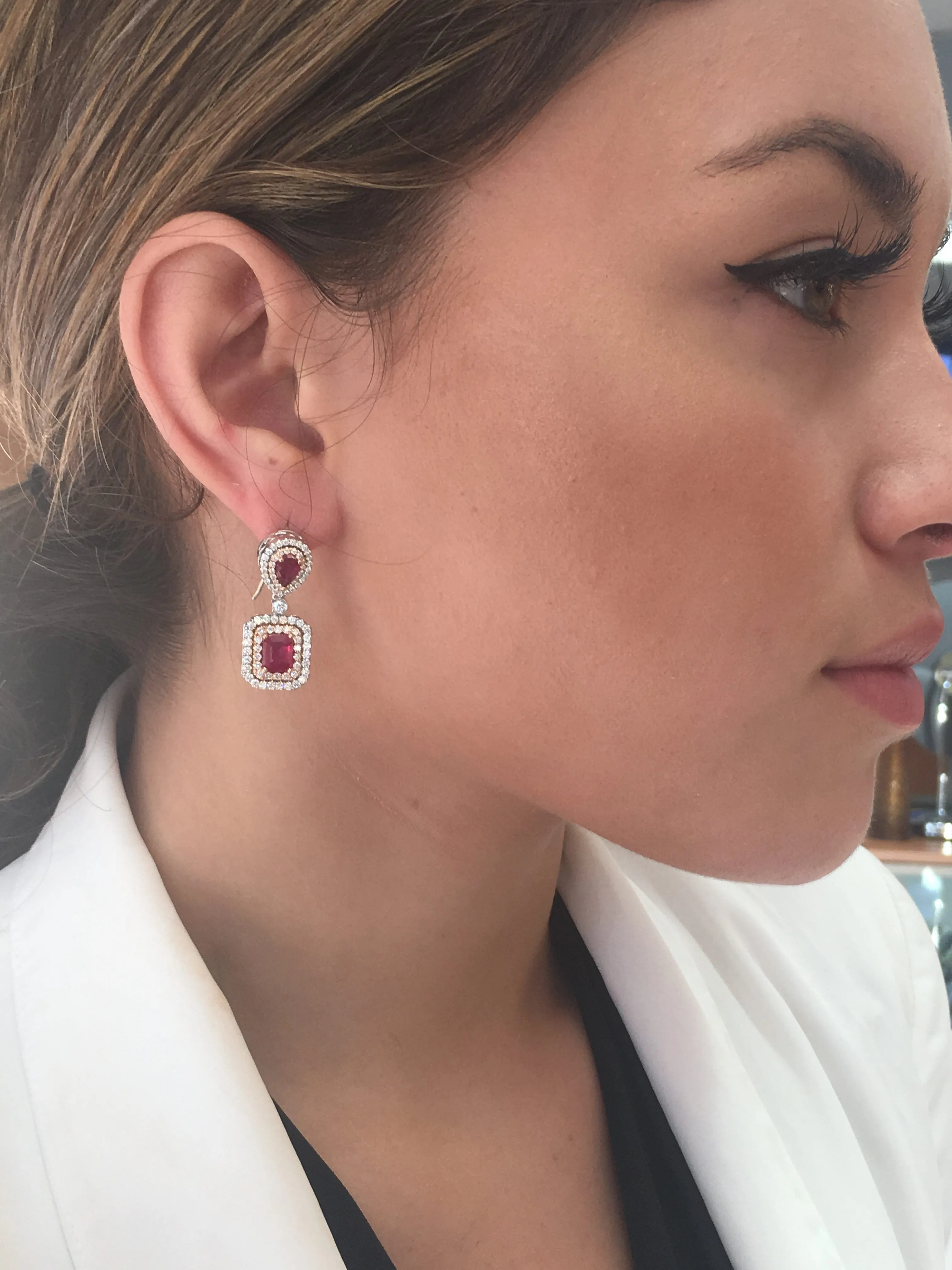 Diamond & Ruby Earrings