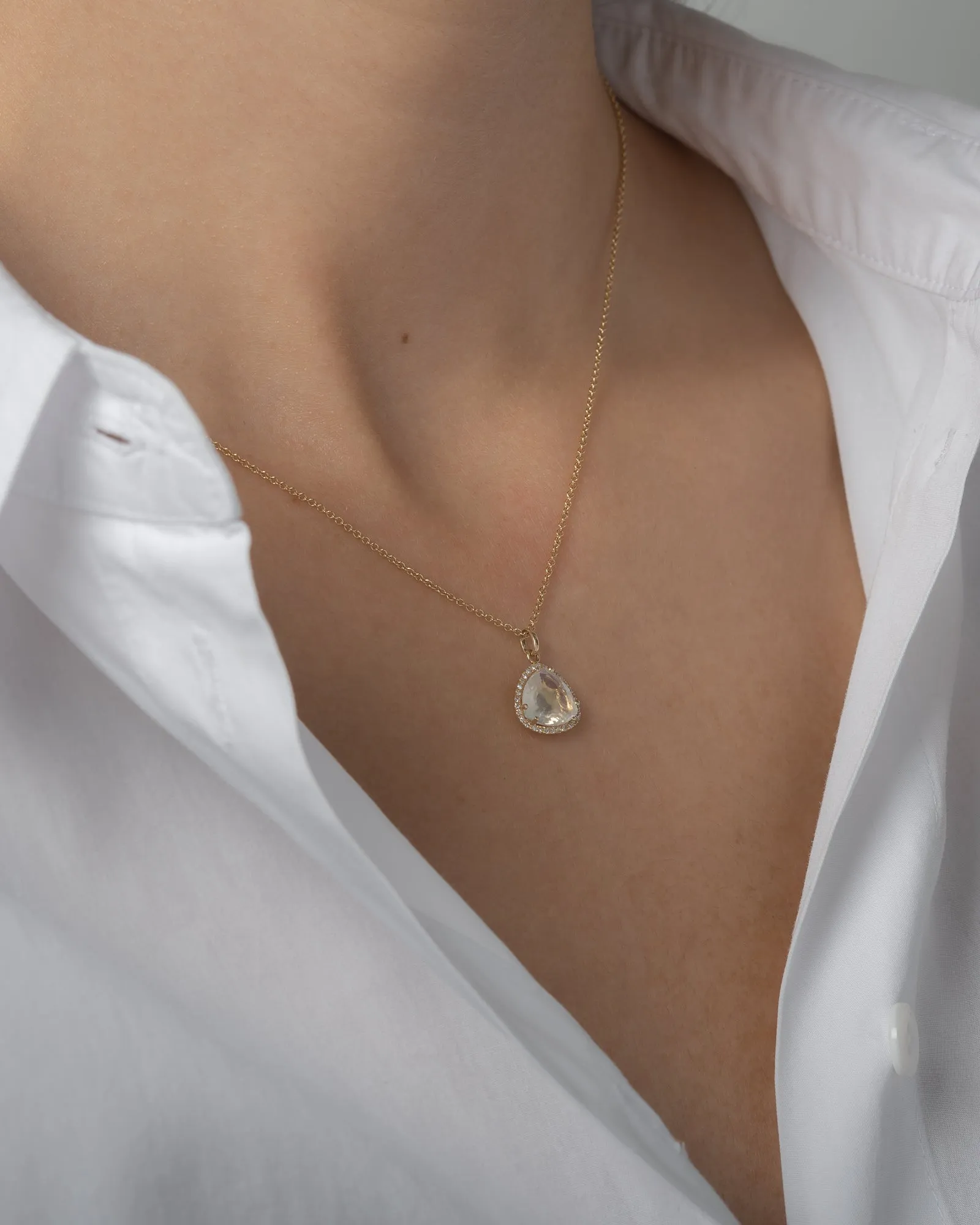 Diamond Moonstone Pendant
