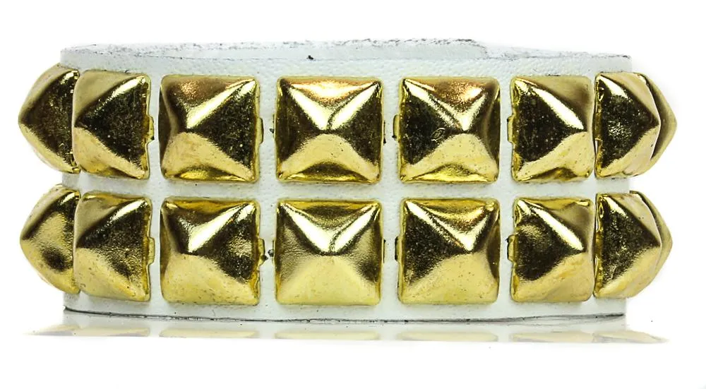Double Row Studded Bracelet White
