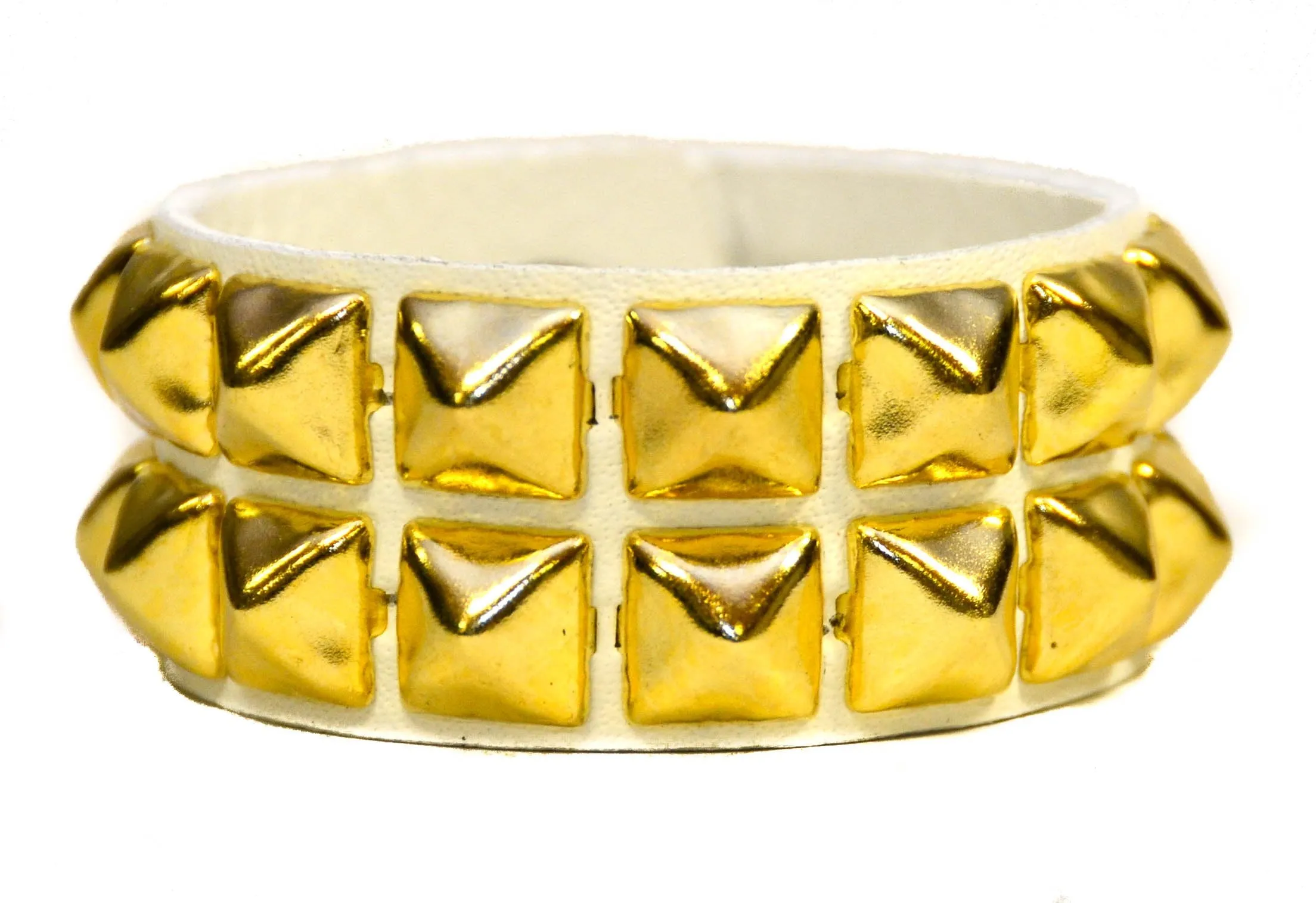 Double Row Studded Bracelet White