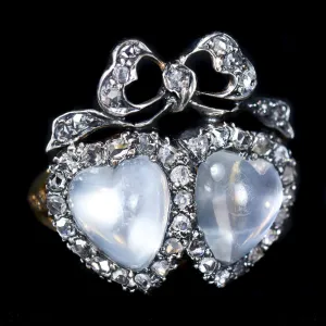 Early 1800s Georgian Moonstone and Diamond Ring