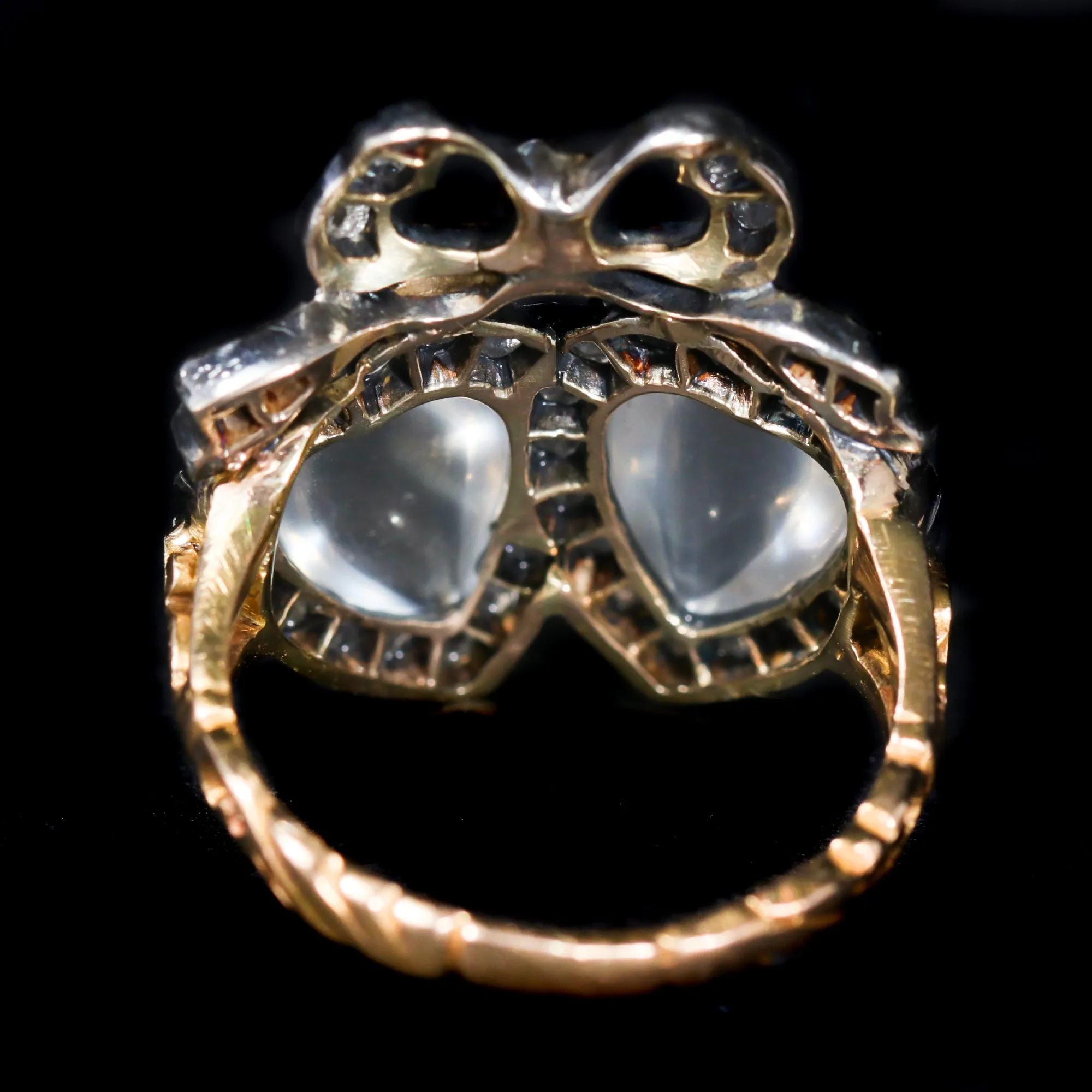 Early 1800s Georgian Moonstone and Diamond Ring