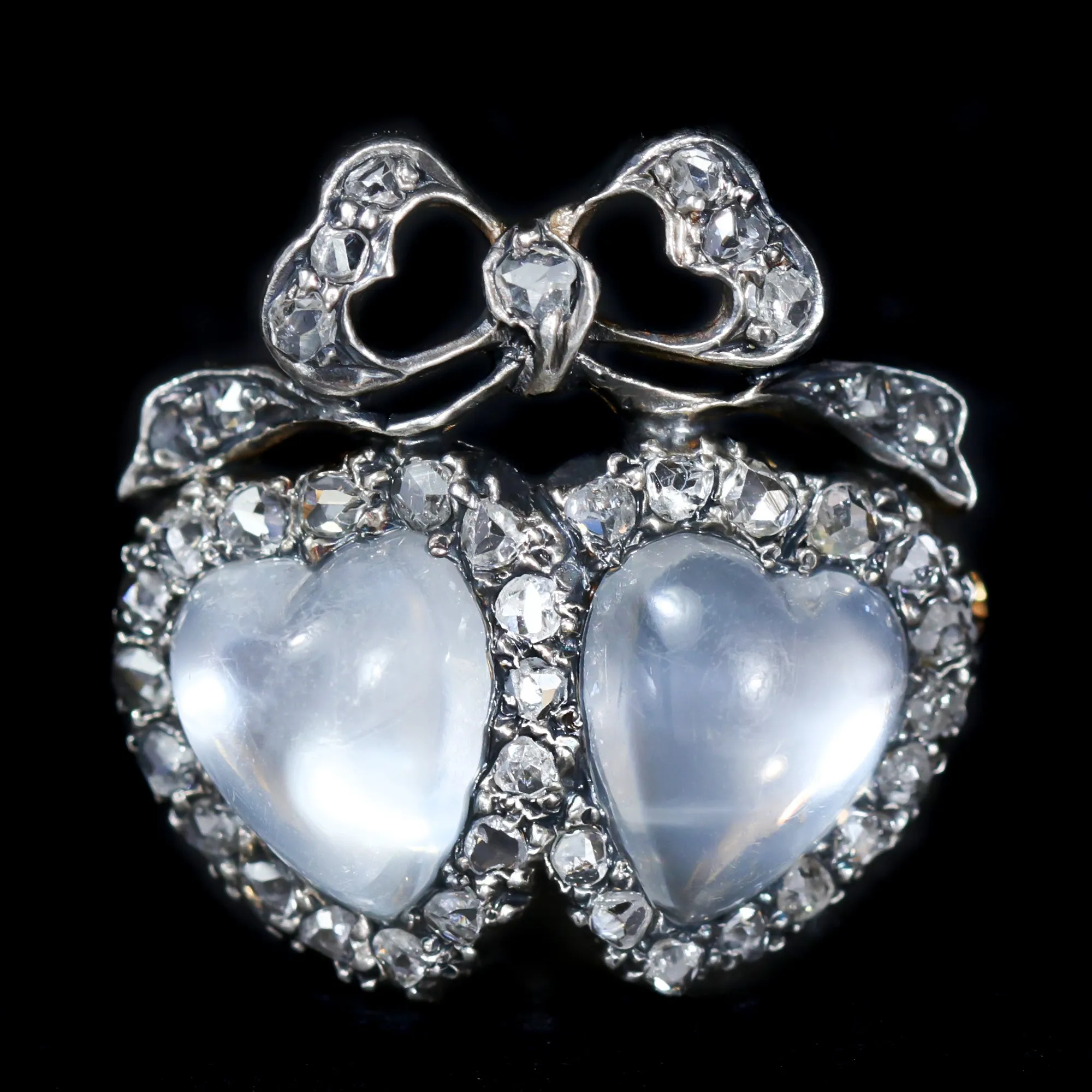 Early 1800s Georgian Moonstone and Diamond Ring