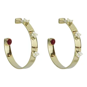 Earrings - Diamond And Ruby (2262G)