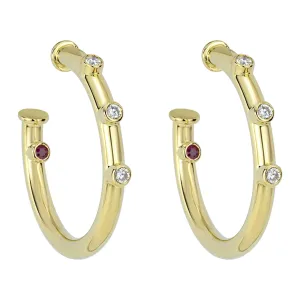 Earrings - Diamond And Ruby (2307B)
