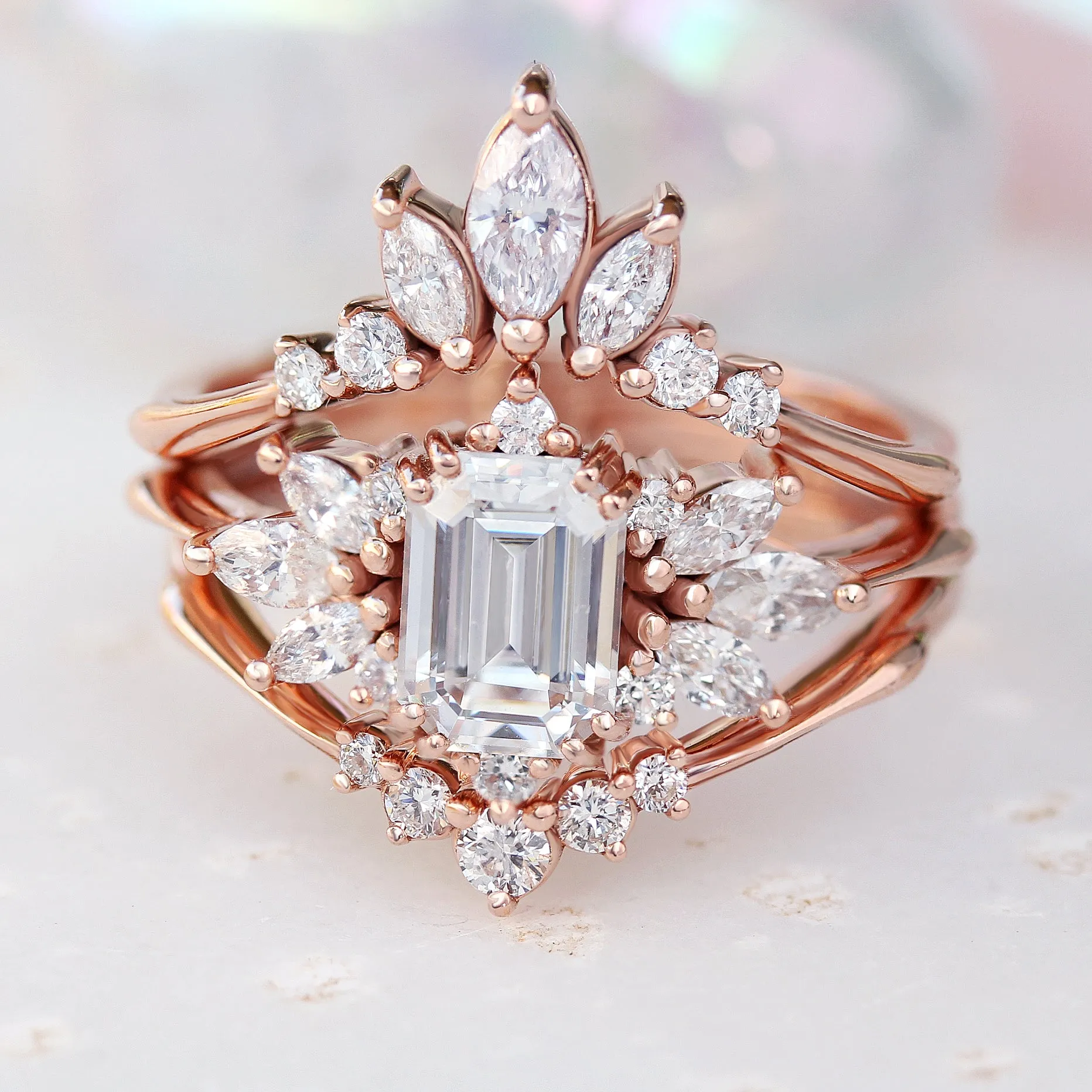 Emerald Cut Diamond Engagement Ring "Spark"