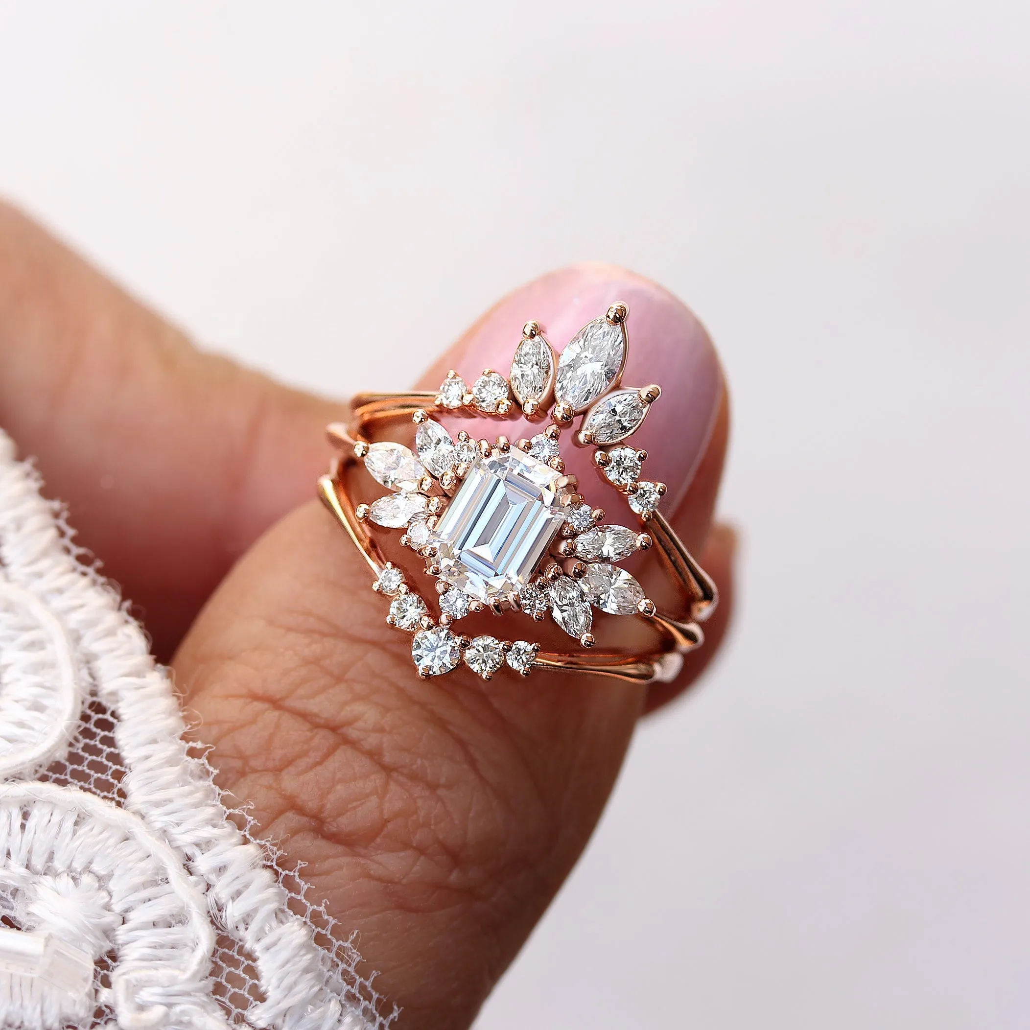 Emerald Cut Diamond Engagement Ring "Spark"