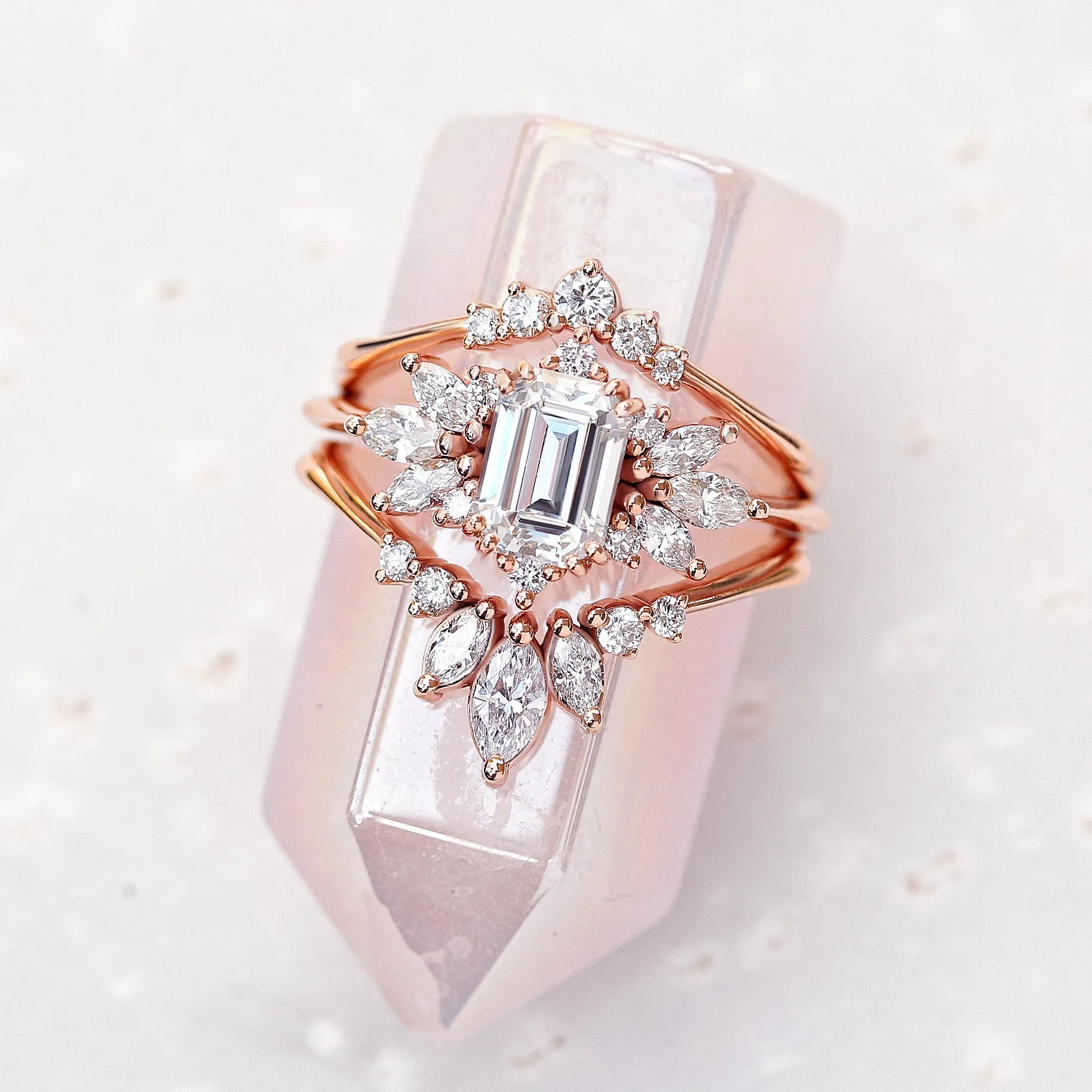 Emerald Cut Diamond Engagement Ring "Spark"