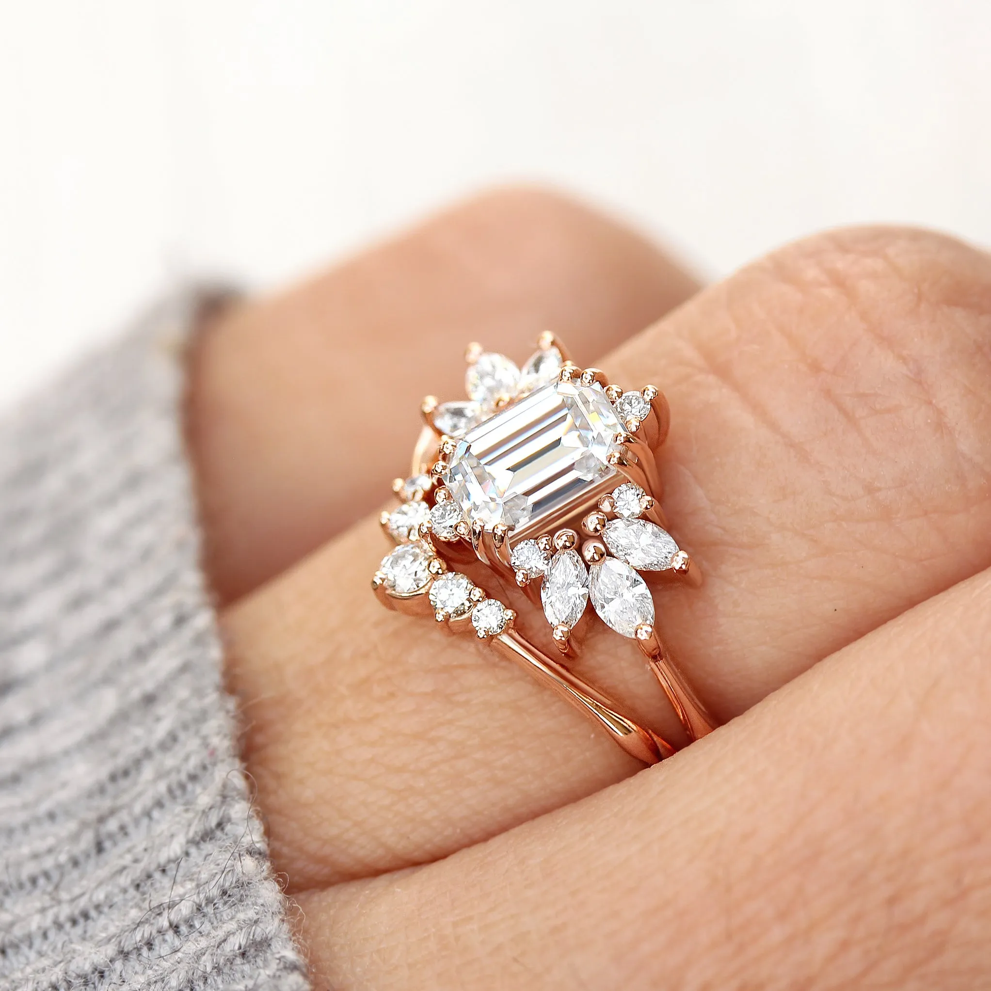 Emerald Cut Diamond Engagement Ring "Spark"