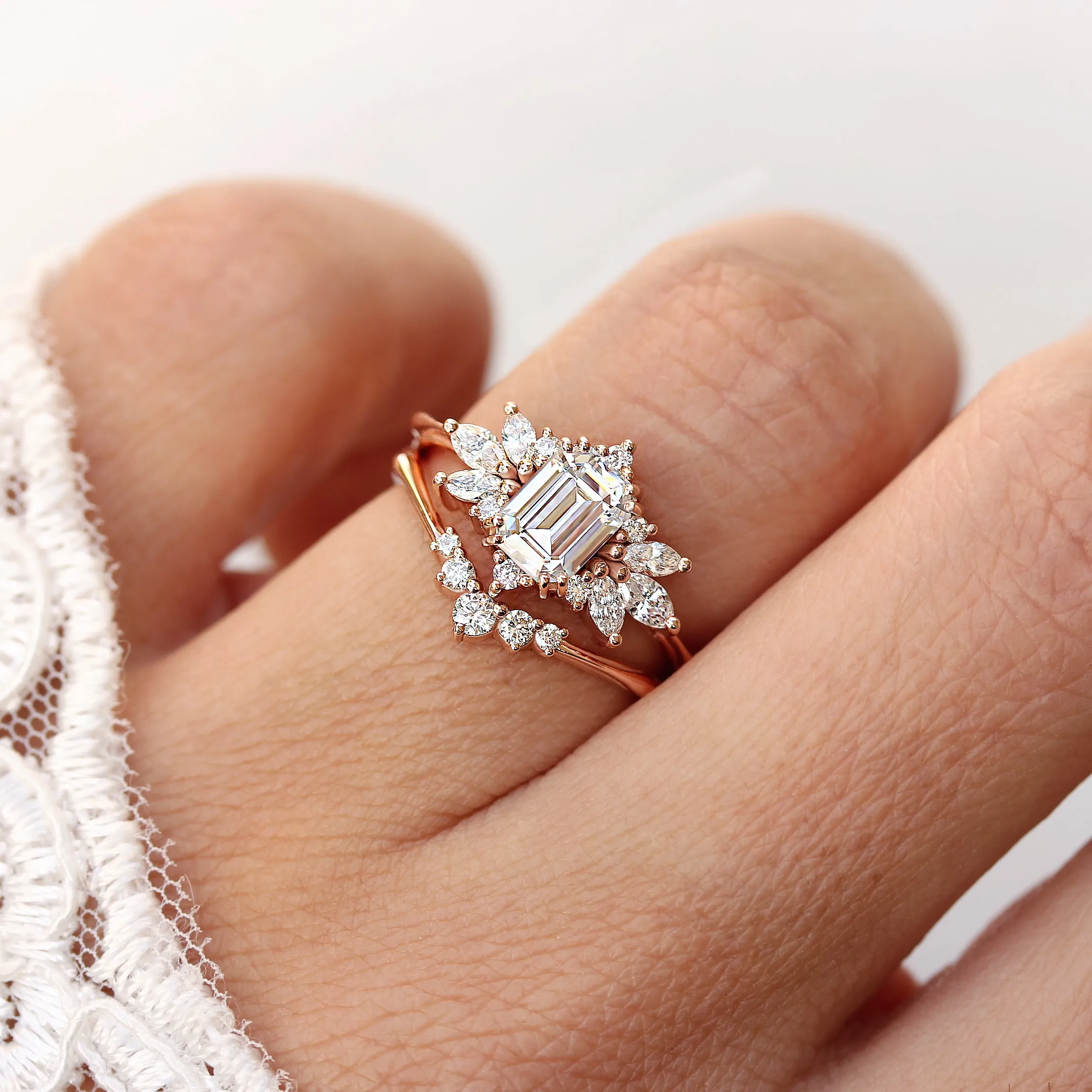 Emerald Cut Diamond Engagement Ring "Spark"