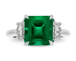 Emerald Cut Emerald Ring, 3.40 Carats