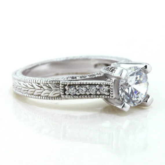 Engraved Engagement Ring - Royal Crown