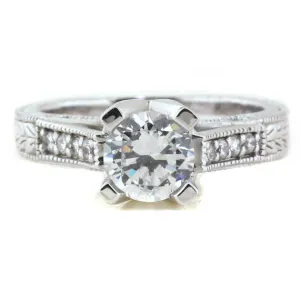 Engraved Engagement Ring - Royal Crown