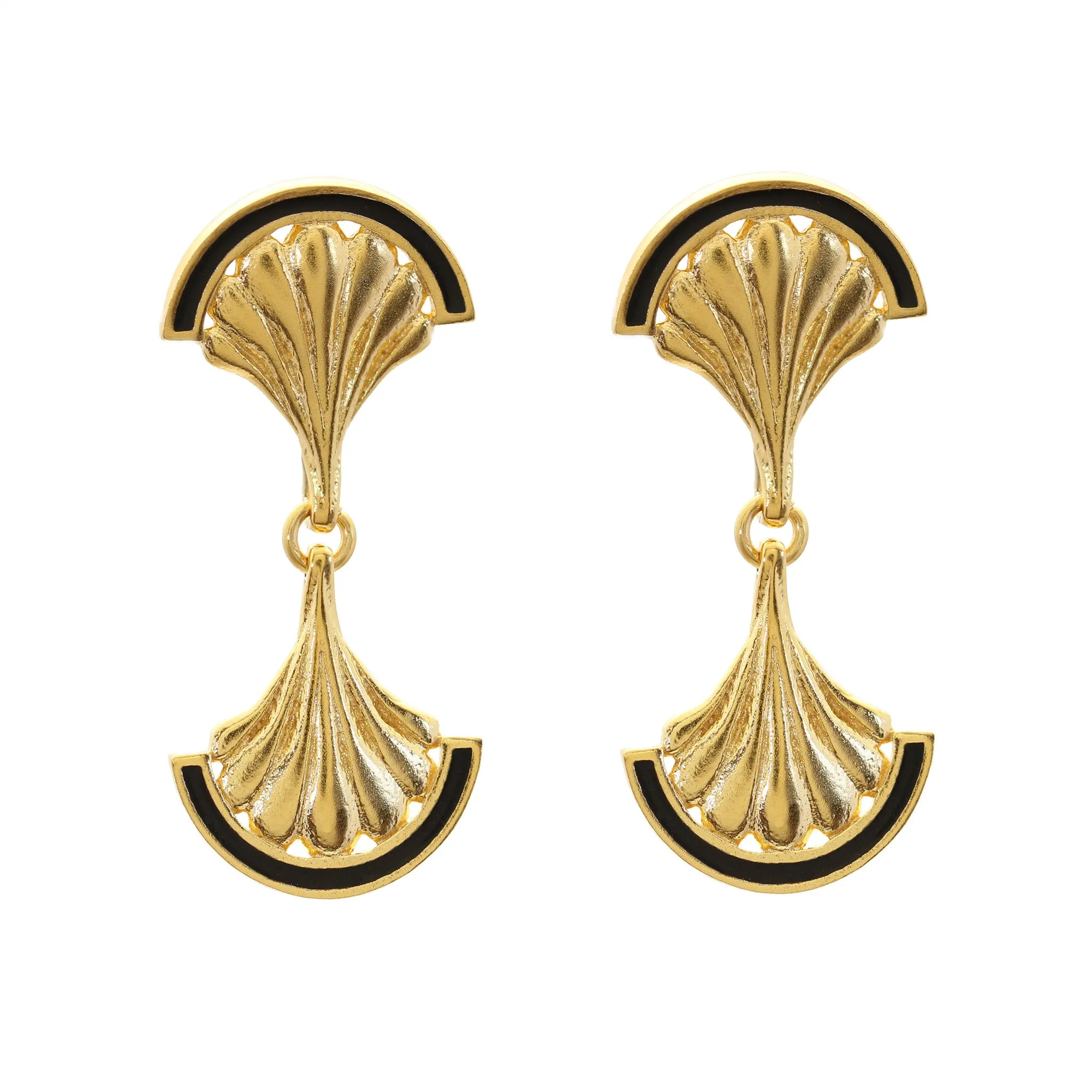 Facade Mirror Shell Drop Earrings