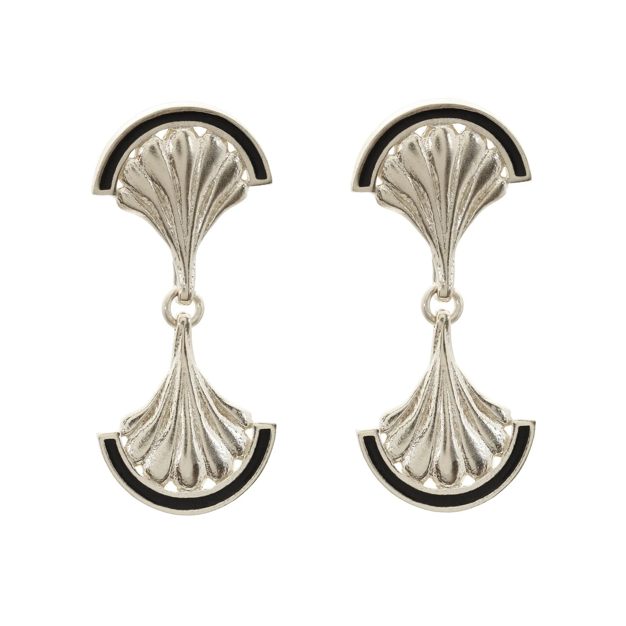 Facade Mirror Shell Drop Earrings