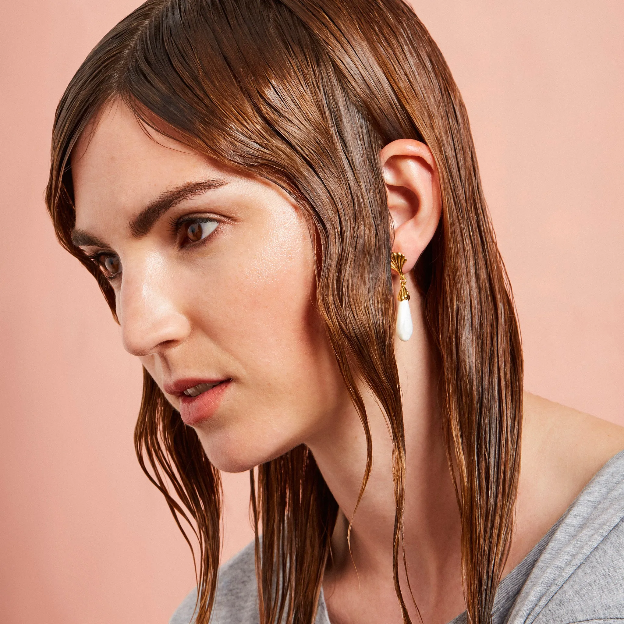 Facade Mother of Pearl Drop Earrings